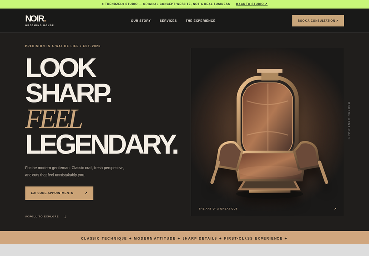 Preview of Noir Grooming House barbershop demo
